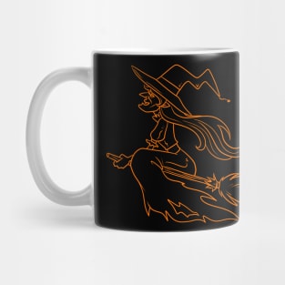 Halloween Witch Orange Line Mug